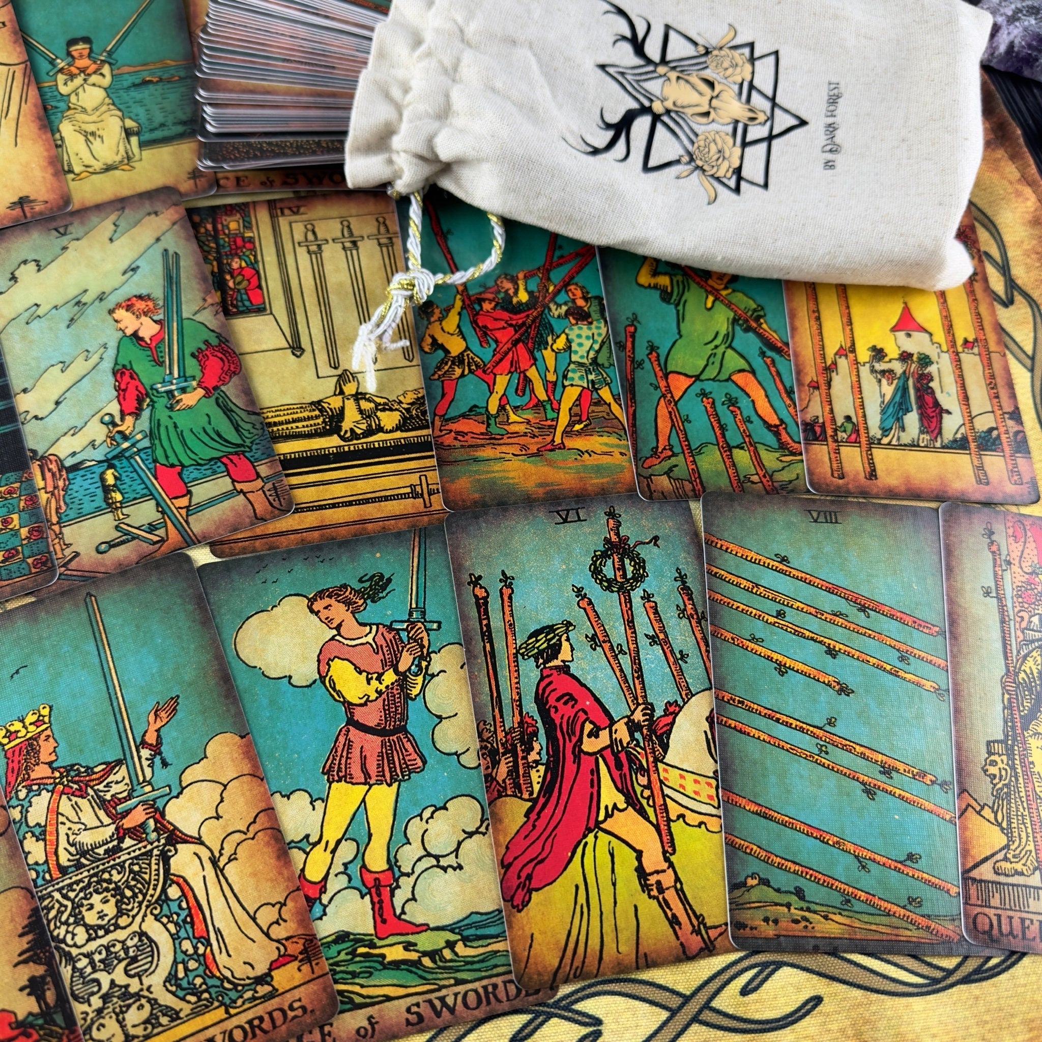 The Rider Waite Borderless Vintage Eco Linen Cardboard